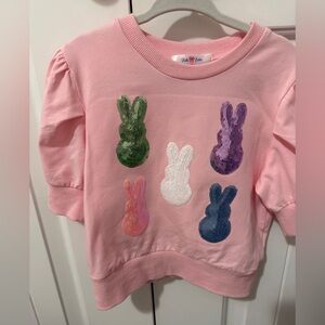 Lulu Bebe Puff Sleeve Top with Sequin Bunny Design 4t